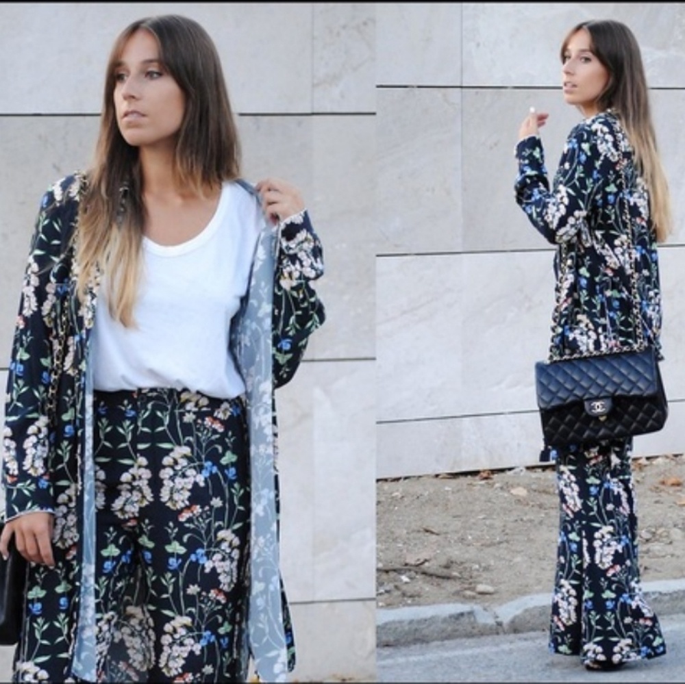 Floral flare pants
